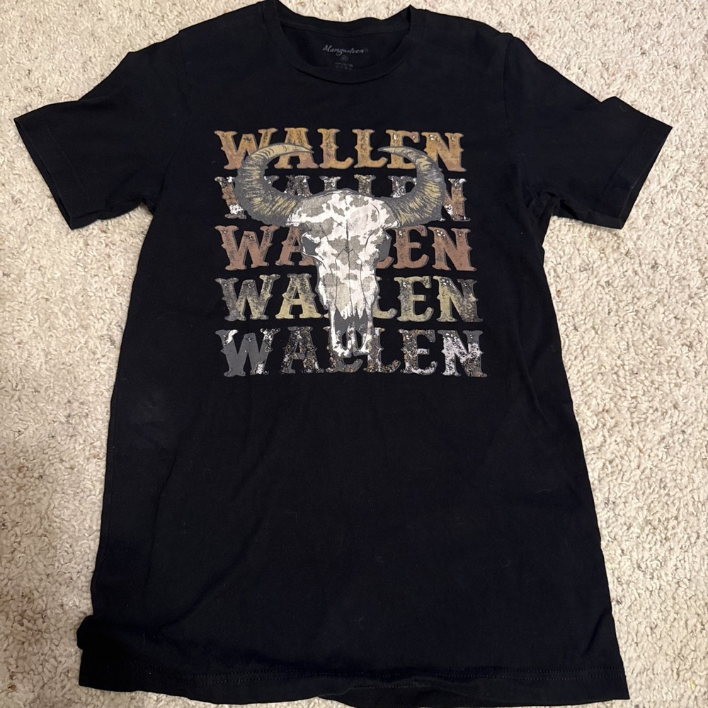 Morgan‎ Wallen Cow Skull Womens BLACK Tshirt Medium Mangosteen Brand Made In USA